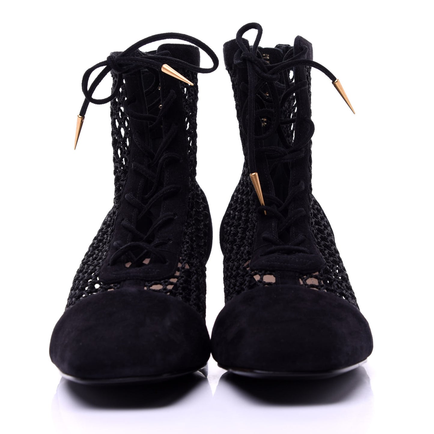Suede Resille Naughtily-D 30mm Ankle Boots 39.5 Black