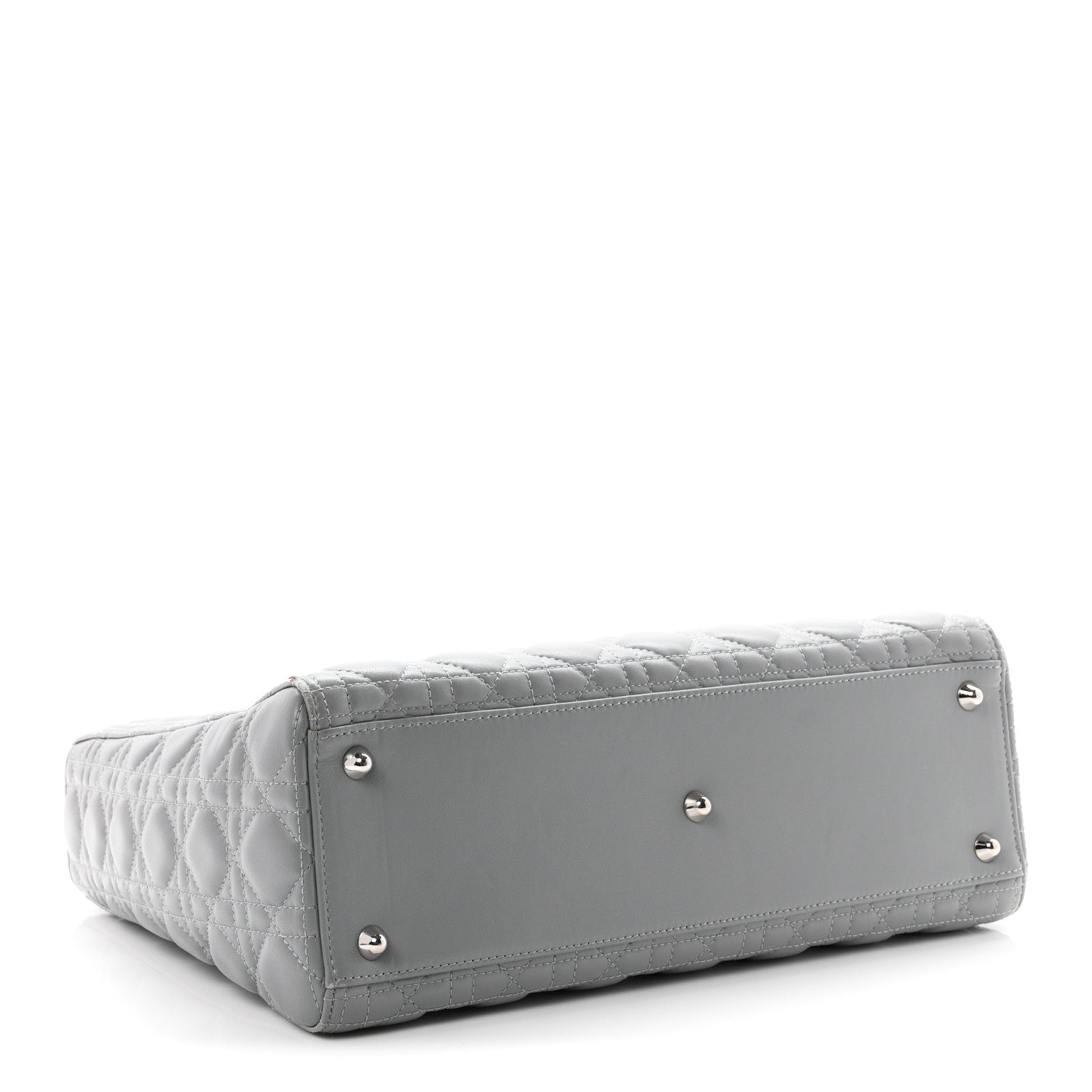 Christian Dior Lambskin Cannage Large Lady Dior Light Grey 4 of 10