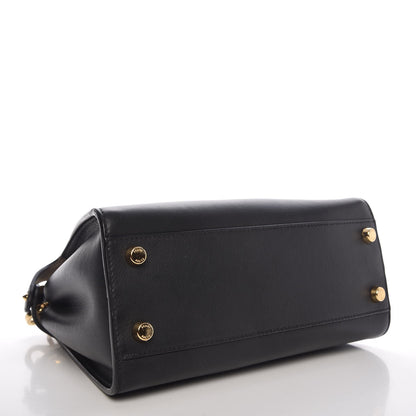 Fendi Vitello Tahiti Burro Medium Peekaboo Iconic Essentially Satchel Black Corda 4 of 7
