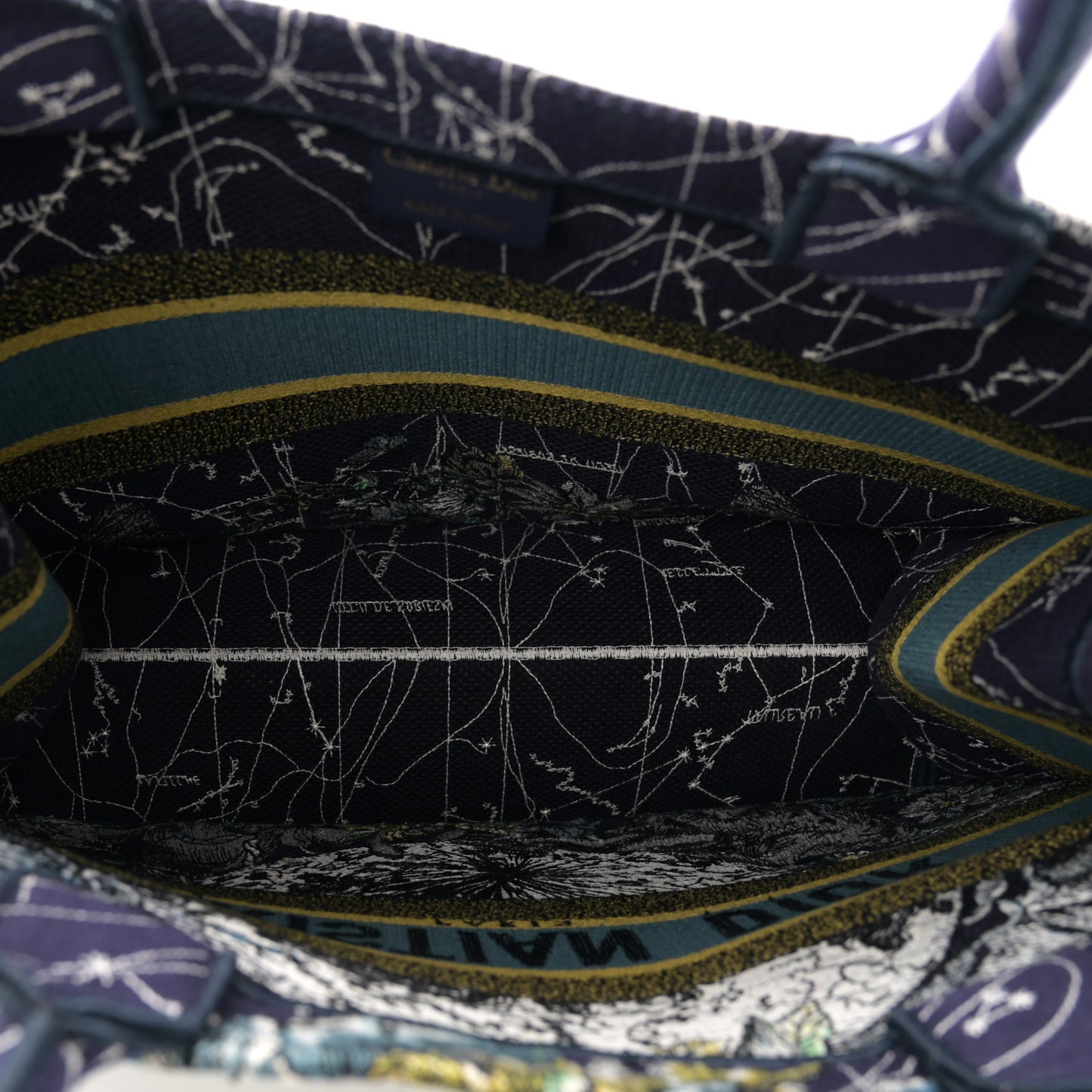 Canvas Embroidered Medium Zodiac Book Tote Blue Multicolor