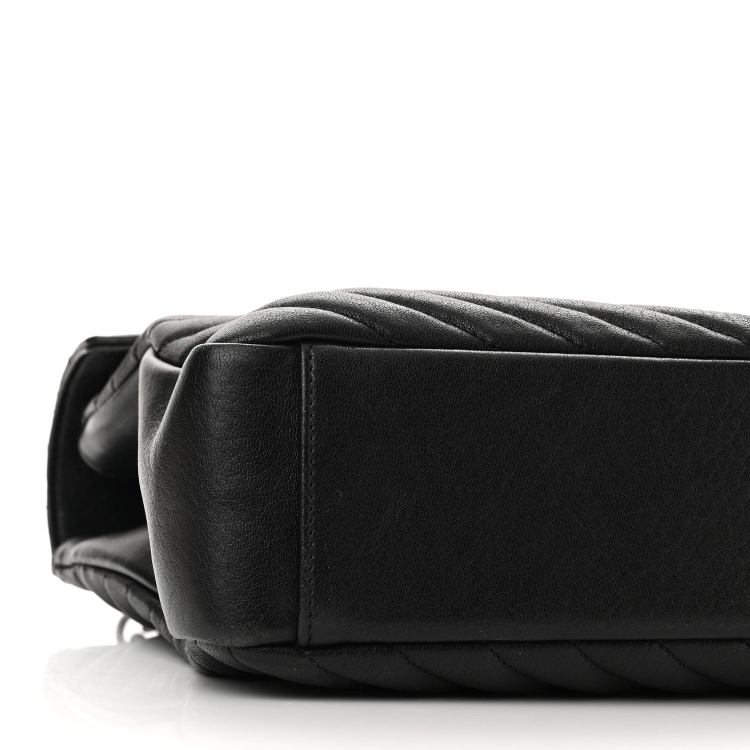 Saint Laurent Sheepskin Matelasse Chevron Monogram Large College Satchel Black 8 of 9