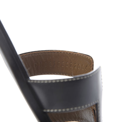 Hermes Box Calfskin Oran Sandals 38 Black 9 of 10