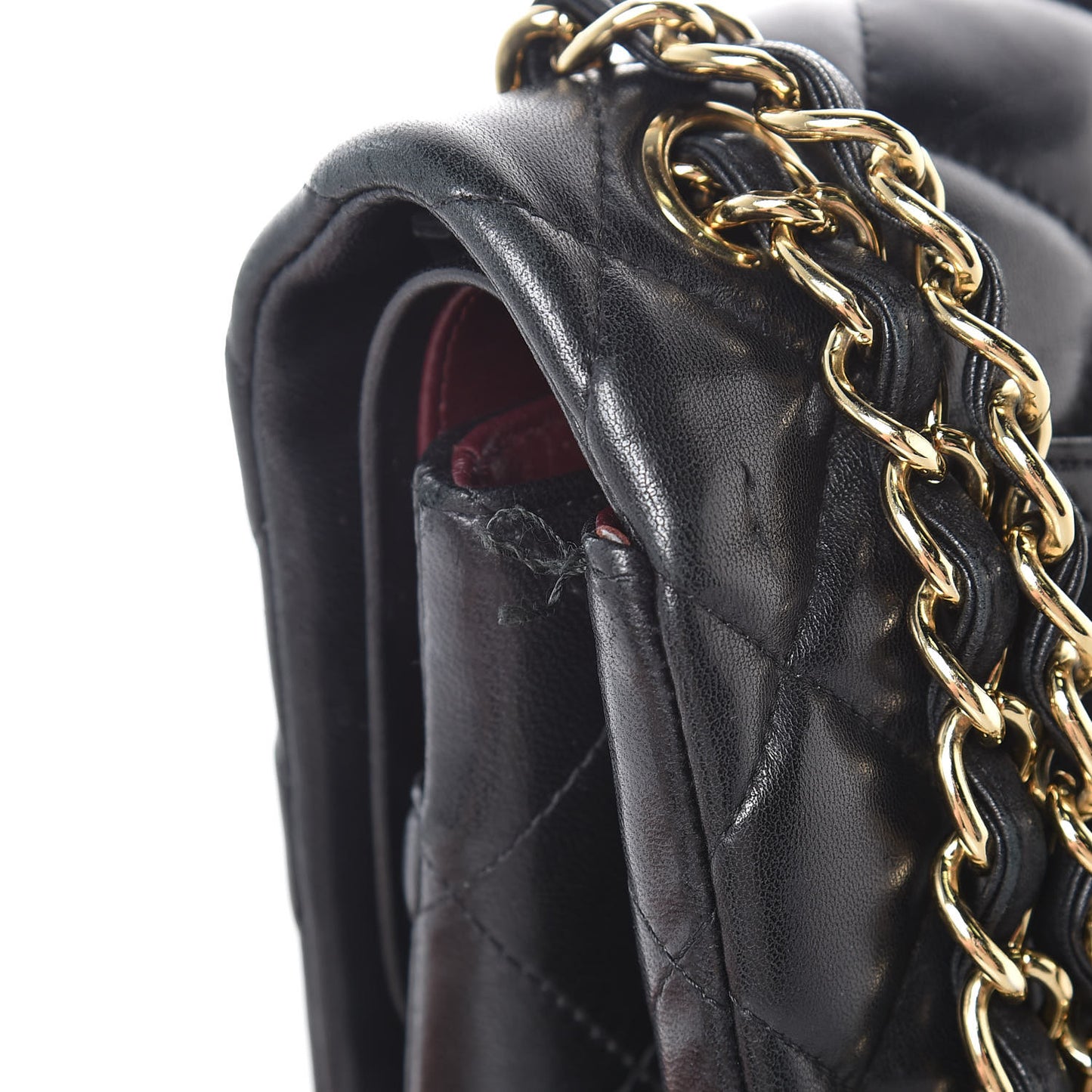 Lambskin Quilted Jumbo Double Flap Black