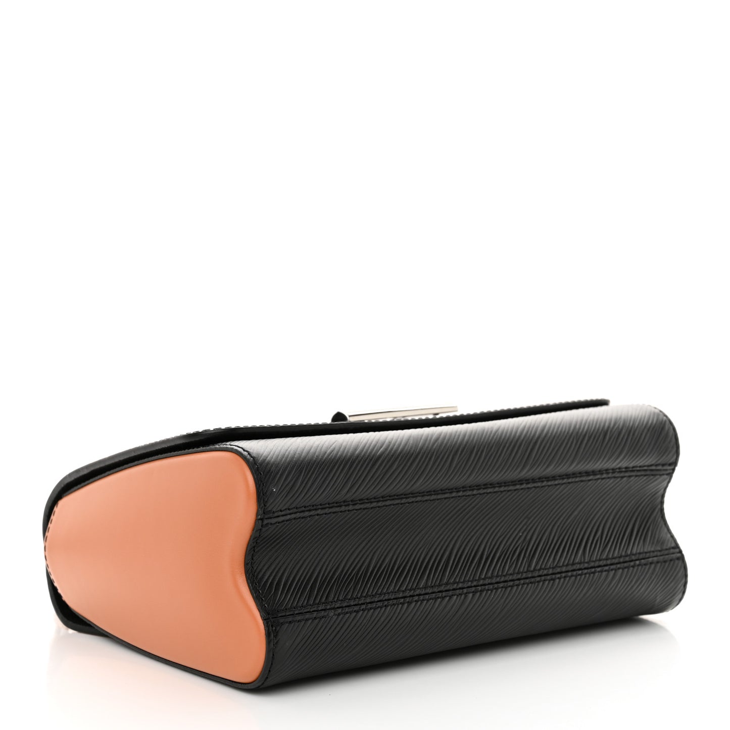 Epi Monogram Tape Twist Shoulder Bag MM Black White Orange