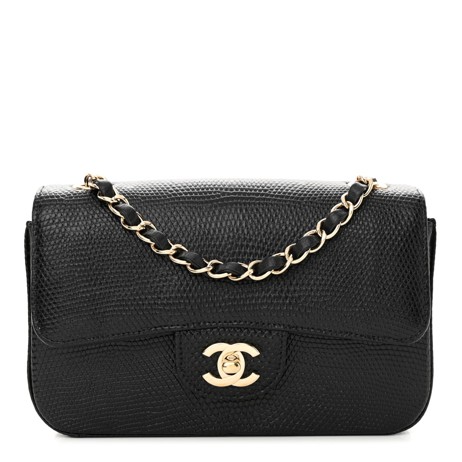Chanel Lizard Mini Rectangular Flap Black 1 of 19