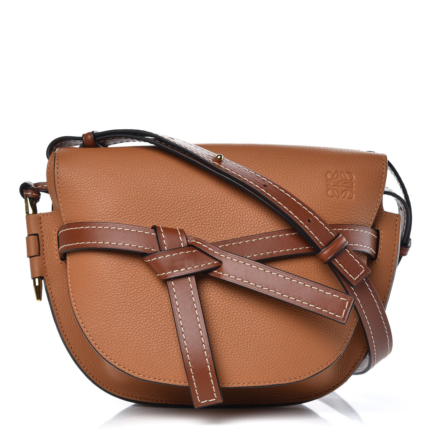 Loewe Grained Calfskin Small Gate Crossbody Bag Caramel Pecan 1 of 7