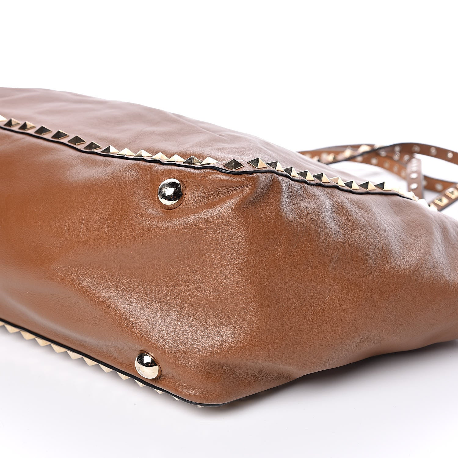 Valentino Garavani Vitello Medium Rockstud Tote Camel 8 of 10