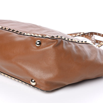 Valentino Garavani Vitello Medium Rockstud Tote Camel 8 of 10