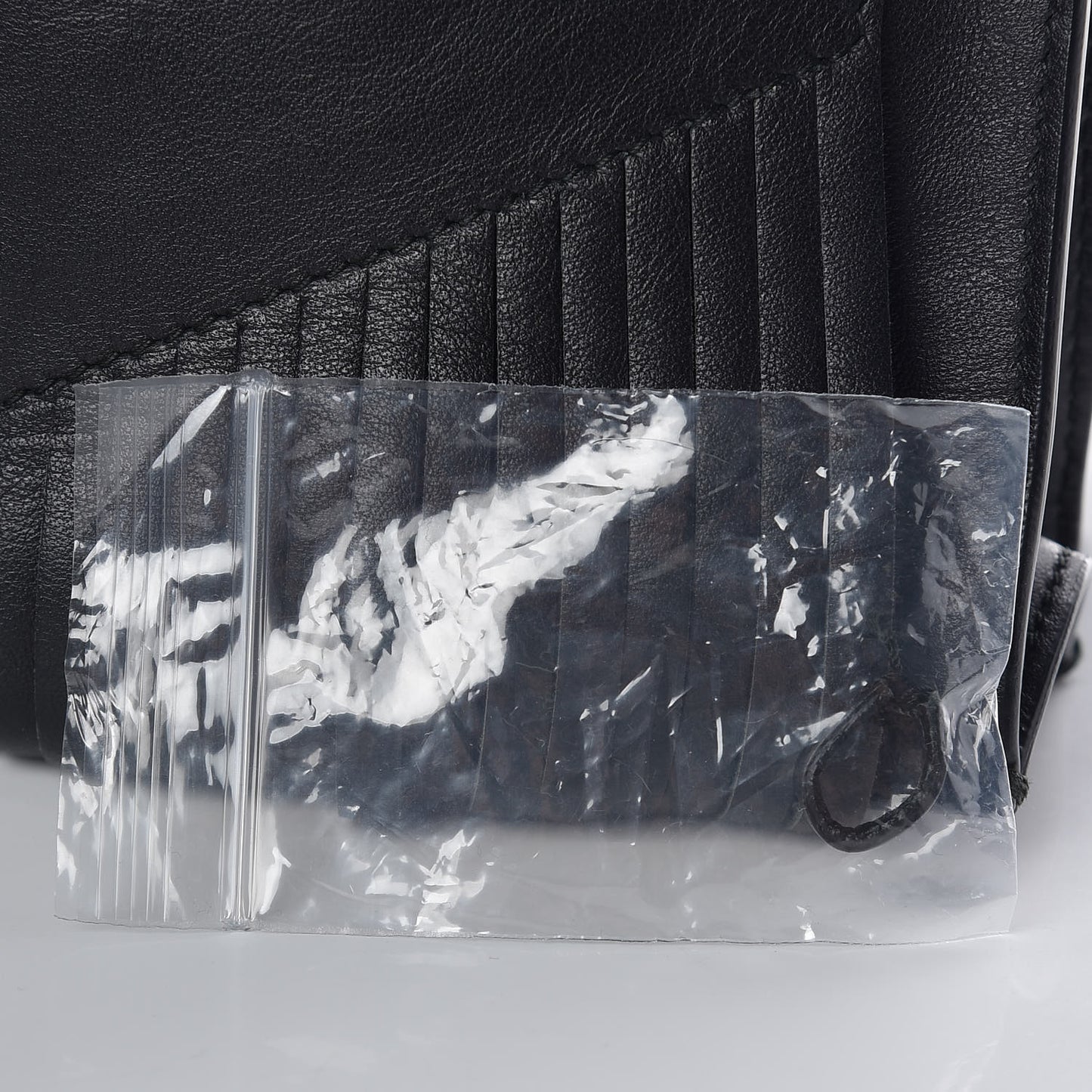 Calfskin Small Fringe Lunch Bag Black