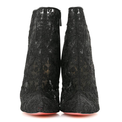 Christian Louboutin Lace Lurex Specchio Gipsybootie 100 Ankle Boots 37.5 Black 3 of 10