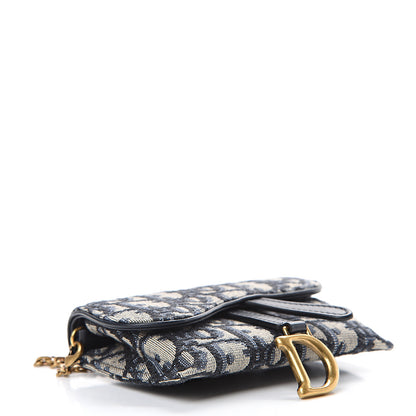 Christian Dior Oblique Nano Saddle Chain Pouch Blue 3 of 8
