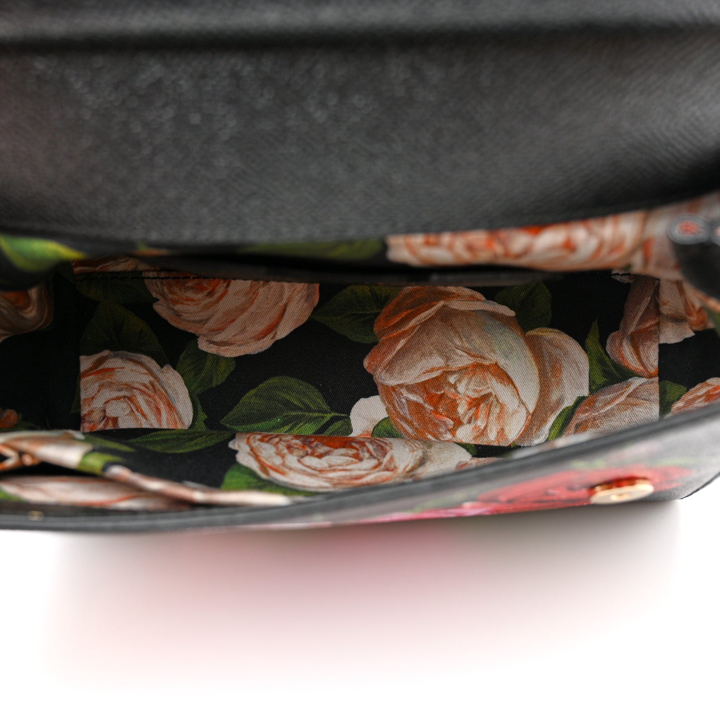 Dauphine Roses Print Small Miss Sicily Satchel Black