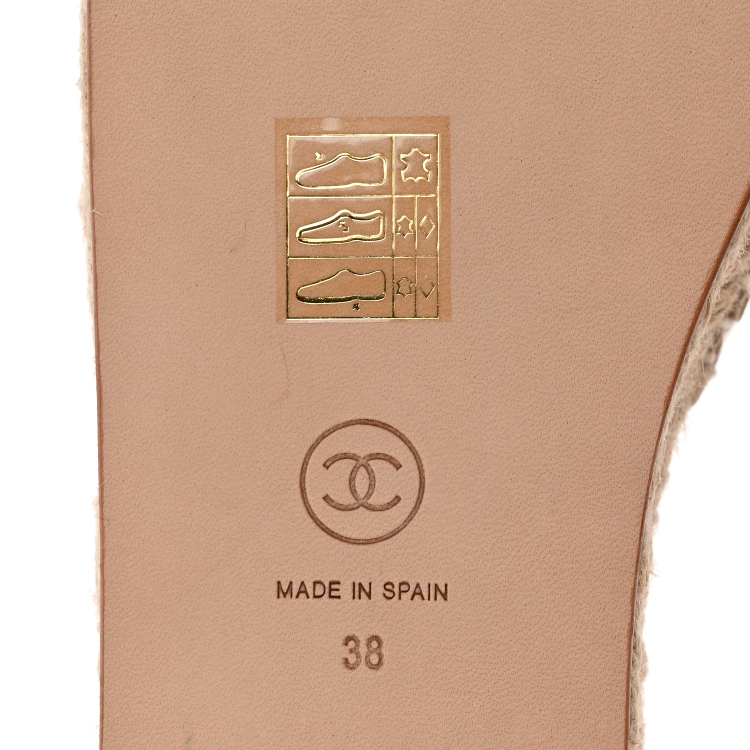 Chanel Lambskin Chain Espadrille Slip On Sandals 38 White 6 of 11