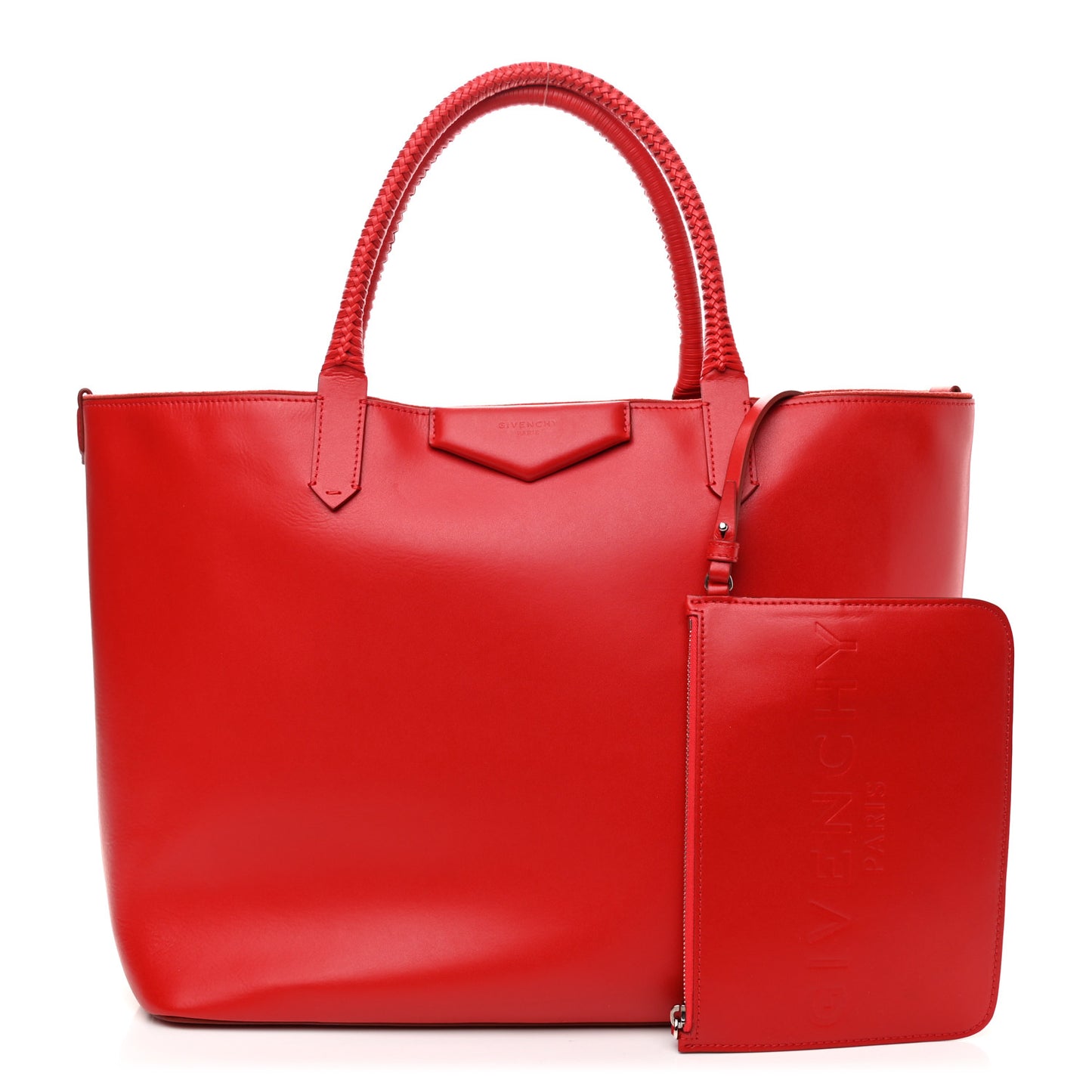 Calfskin Large Whipstitch Antigona Tote Red