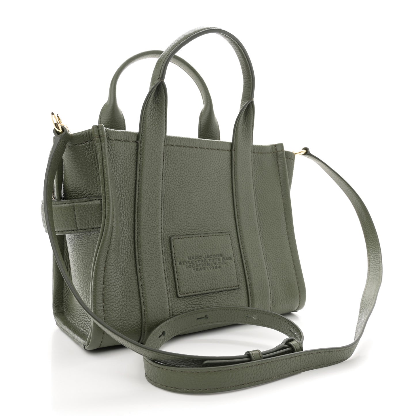 Grained Calfskin Small The Tote Bag Bronze Green