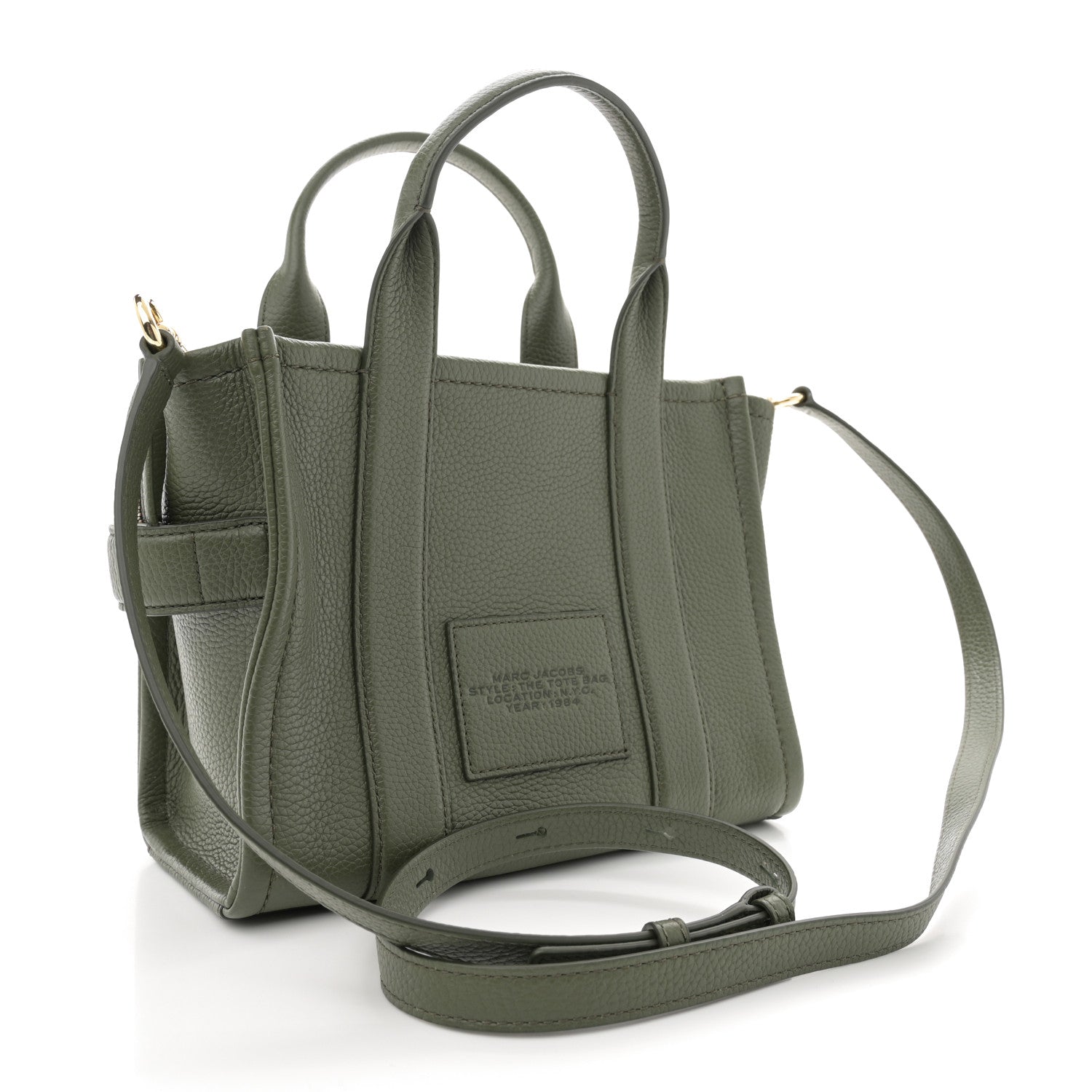 Marc Jacobs Grained Calfskin Small The Tote Bag Bronze Green 3 of 10