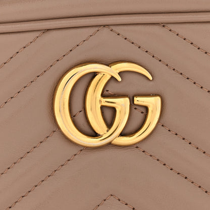 Gucci Calfskin Matelasse Mini GG Marmont Chain Shoulder Bag Porcelain Rose 11 of 14