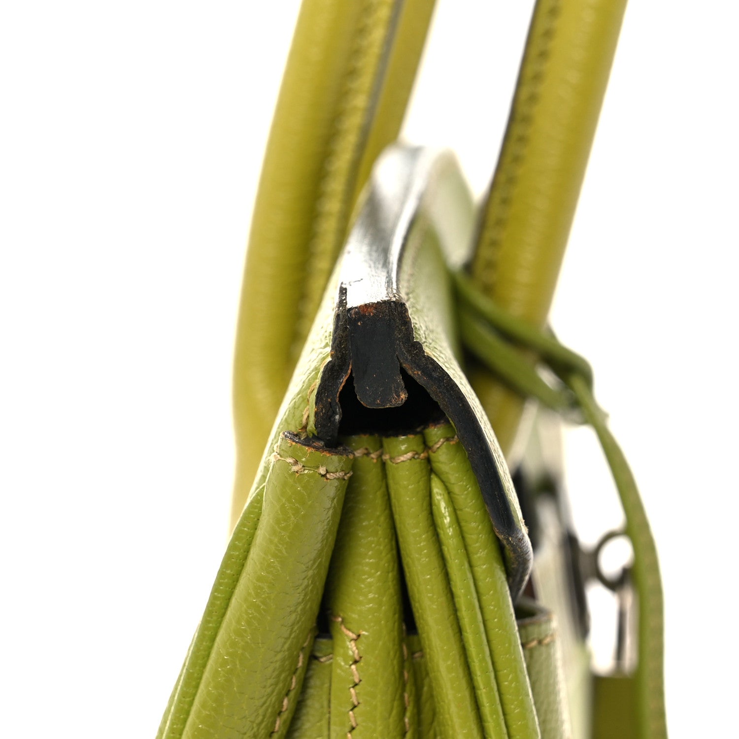 Hermes Chevre Mysore Bi-Color Birkin 30 Vert Anis Vert Chartreuse 37 of 39