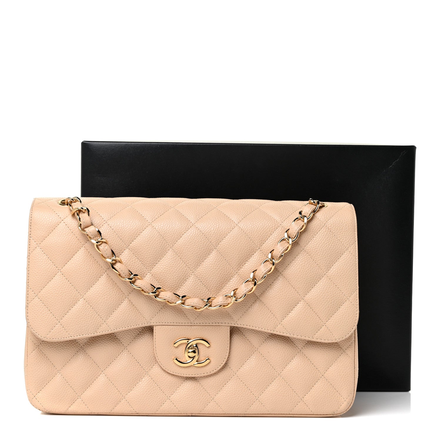 Chanel Caviar Quilted Jumbo Double Flap Beige Clair 16 of 16