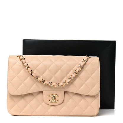 Chanel Caviar Quilted Jumbo Double Flap Beige Clair 16 of 16