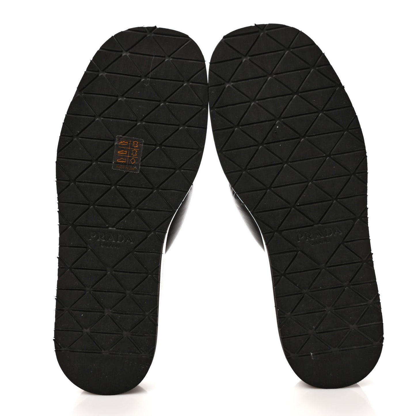 Nappa Soft Padded Metal Triangle Logo 35mm Thong Sandals 40 Black