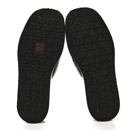 Prada Nappa Soft Padded Metal Triangle Logo 35mm Thong Sandals 40 Black 5 of 9