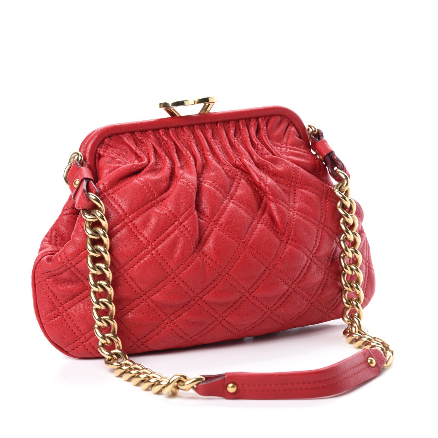 Marc Jacobs Calfskin Quilted Little Stam Red 3 of 10