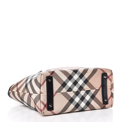 Burberry Patent Supernova Check Small Stanton Tote Black 4 of 19