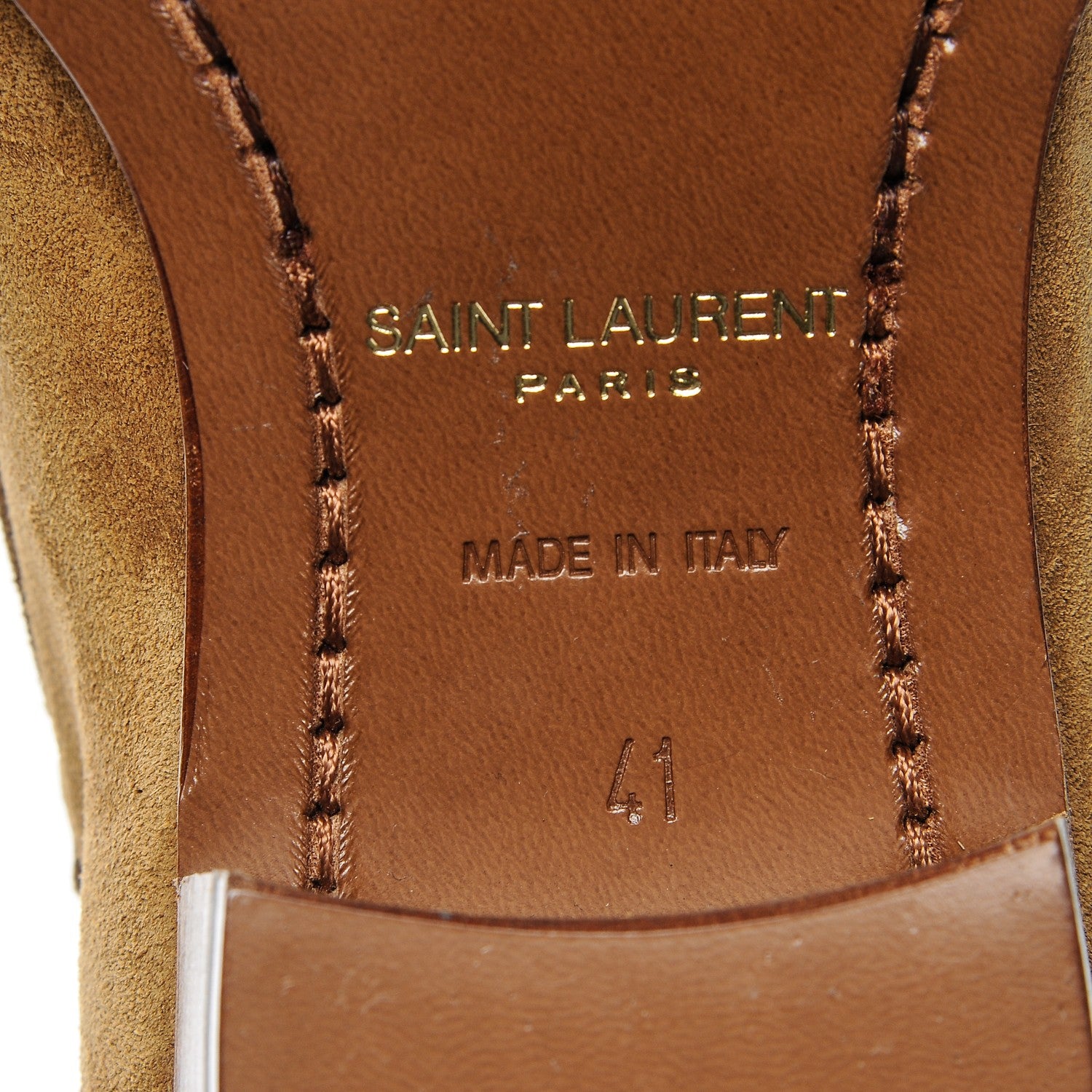 Saint Laurent Mens Suede Hedi Western Buckle Ankle Boots 41 Tan 7 of 7