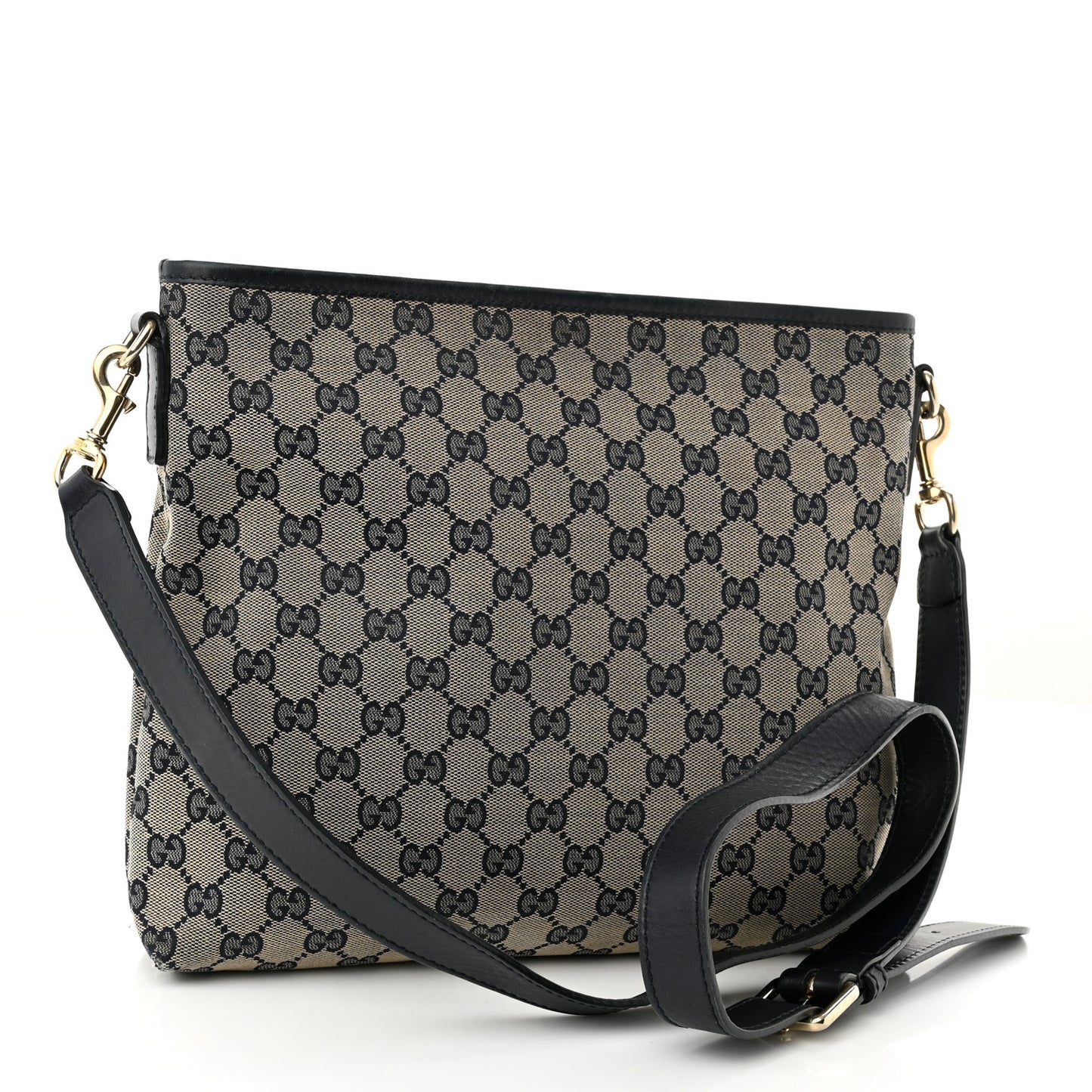 GG Supreme Monogram Web Flat Messenger Bag Navy