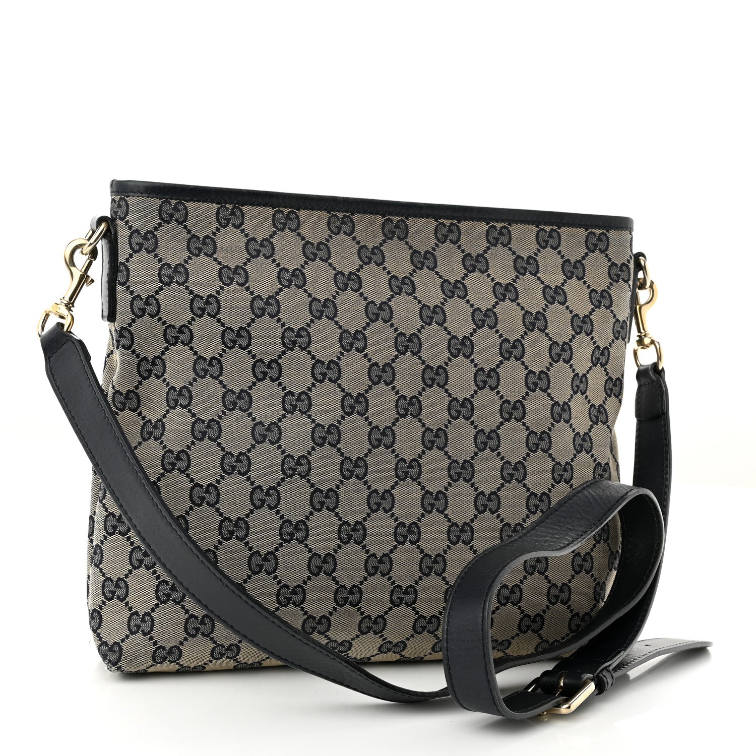 Gucci GG Supreme Monogram Web Flat Messenger Bag Navy 3 of 10