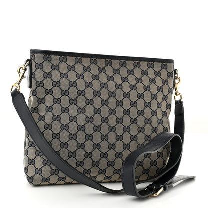 Gucci GG Supreme Monogram Web Flat Messenger Bag Navy 3 of 10