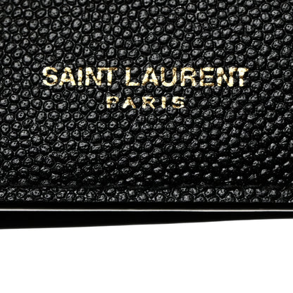 Saint Laurent Grain De Poudre Monogram Bi-Fold Wallet Black 7 of 9