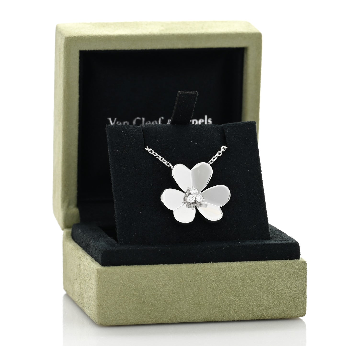 18K White Gold Diamond Large Frivole Pendant Necklace