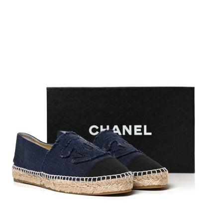 Chanel Linen CC Espadrilles 40 Blue Black 11 of 11
