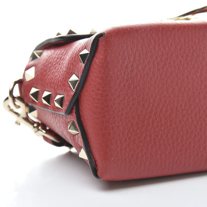Valentino Garavani Pebbled Calfskin Mini Rockstud Crossbody Bag Rosso Valentino 8 of 9