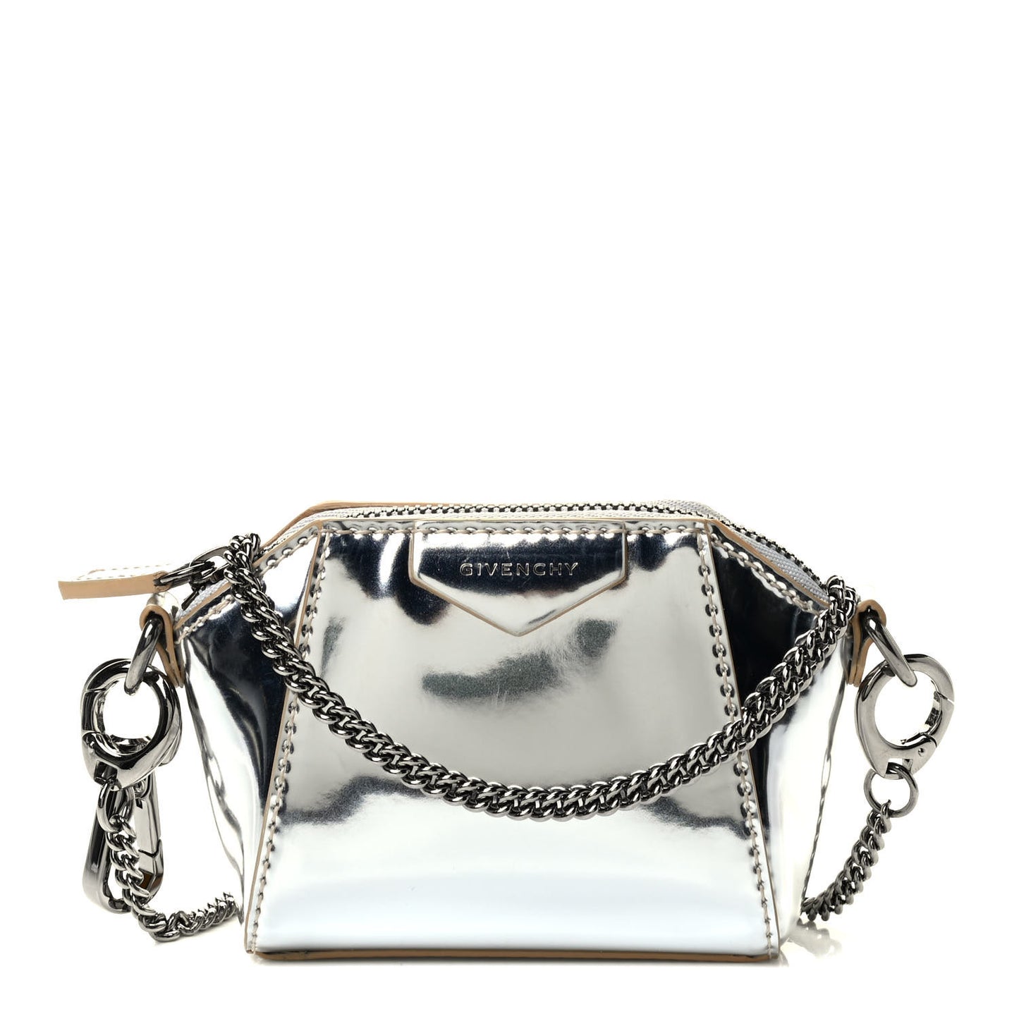 Metallic Calfskin Baby Antigona Silver