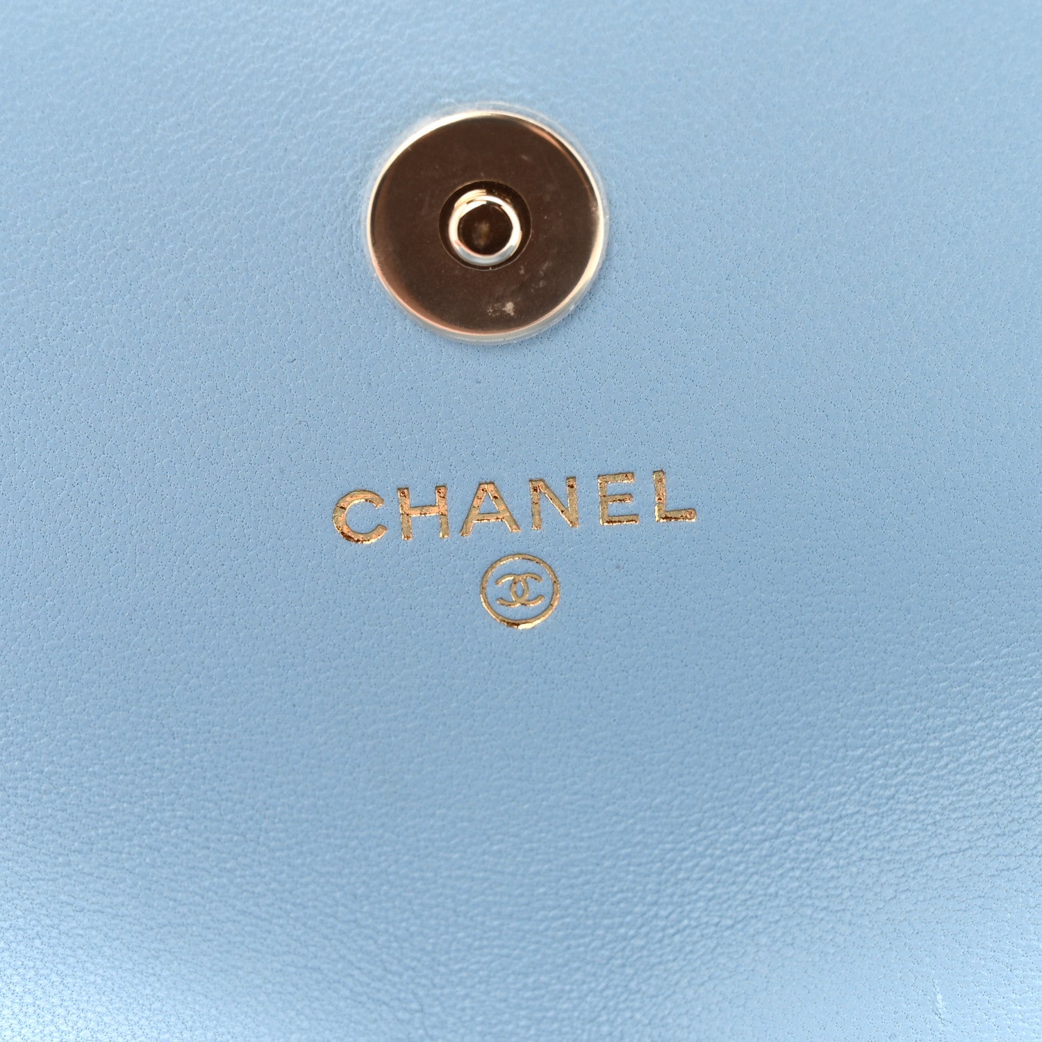 Chanel Lambskin Quilted Chain Around Coin Purse With Chain Light Blue 6 of 12