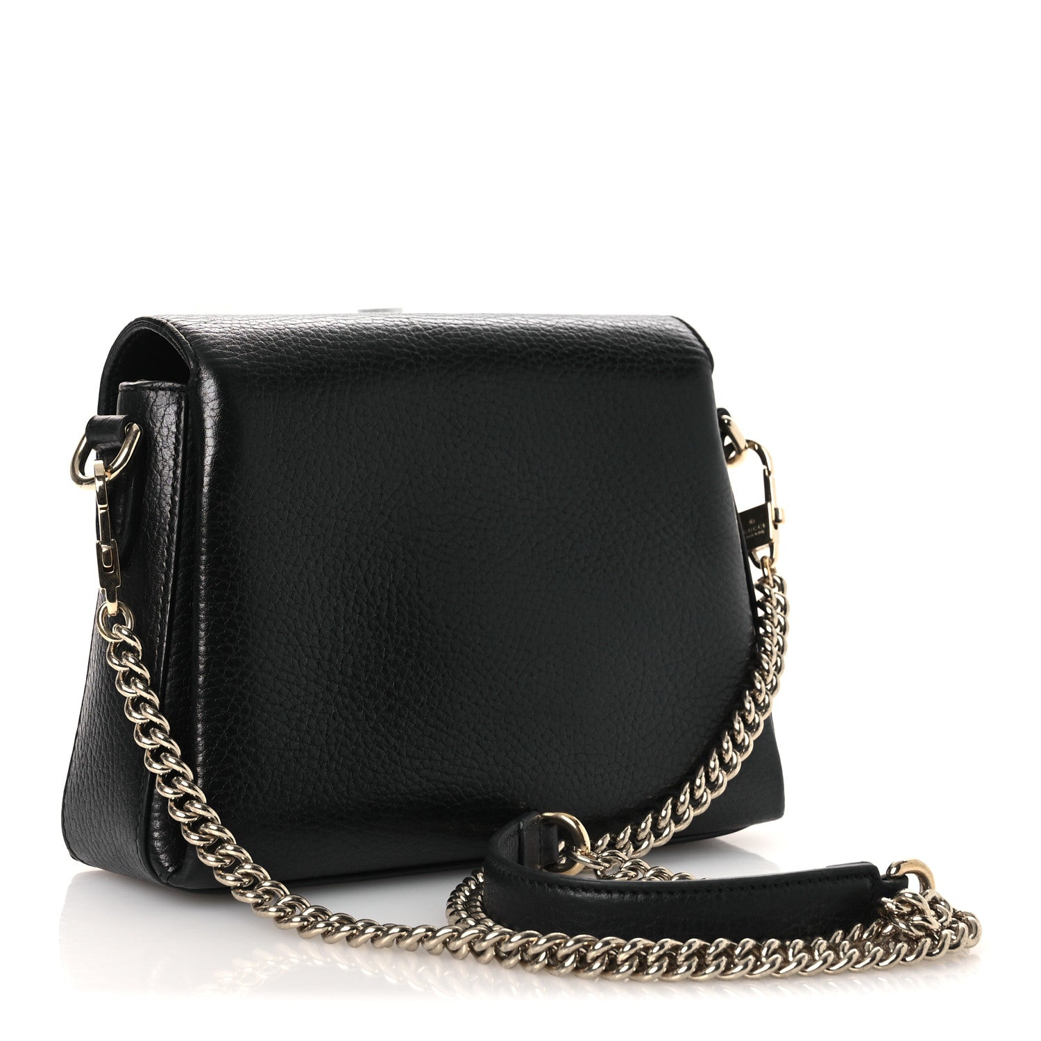Gucci Dollar Calfskin Interlocking G Crossbody Bag Black 1842354