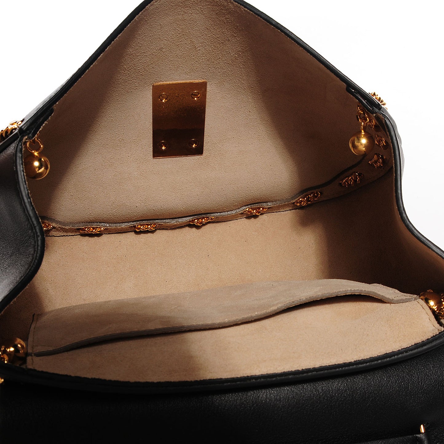 Calfskin Drew Chain Shoulder Bag Black