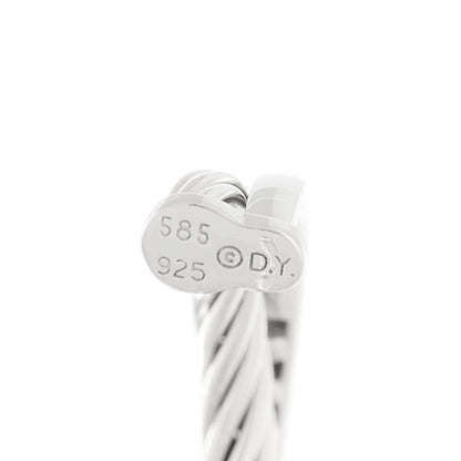 David Yurman Sterling Silver Diamond Small Crossover Hoop Earrings 4 of 4