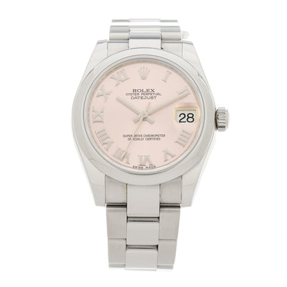 Rolex Stainless Steel 31mm Oyster Perpetual Datejust Watch Pink Roman 178240 1 of 4