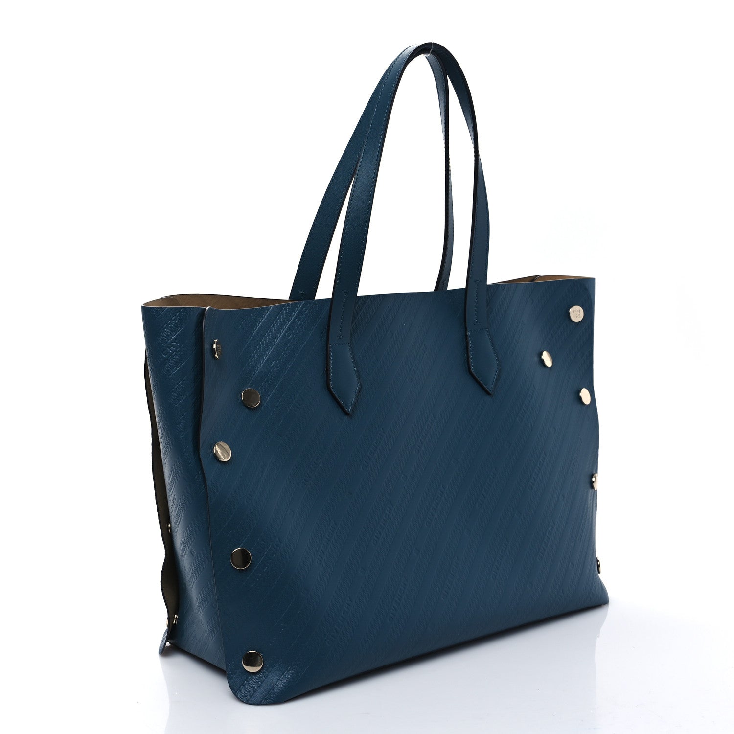 Givenchy Calfskin Chain Embossed Medium Bond Shopper Tote Black 4 of 11