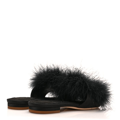 Louis Vuitton Fur Crystal LV Marilyn Flat Mule 36 Black 4 of 7