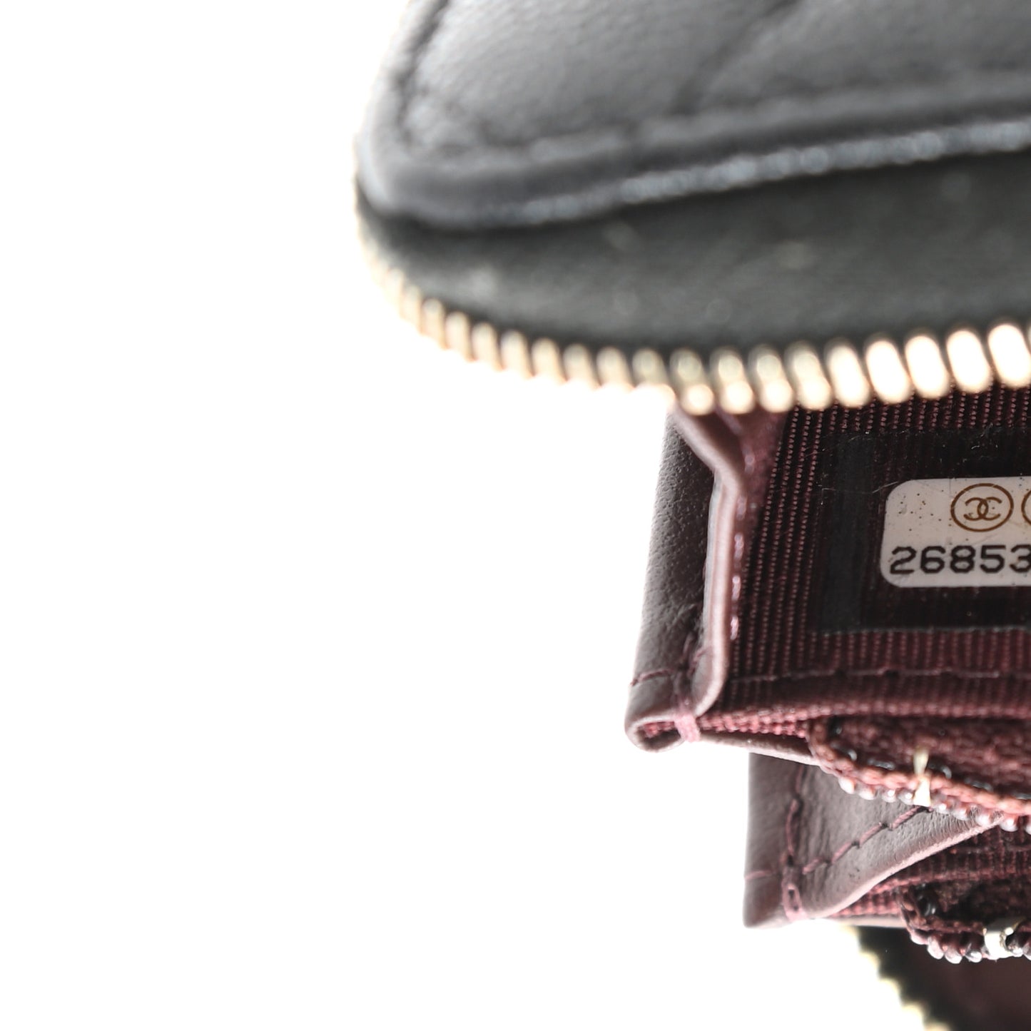 Caviar Quilted Small Zip Around Wallet Black