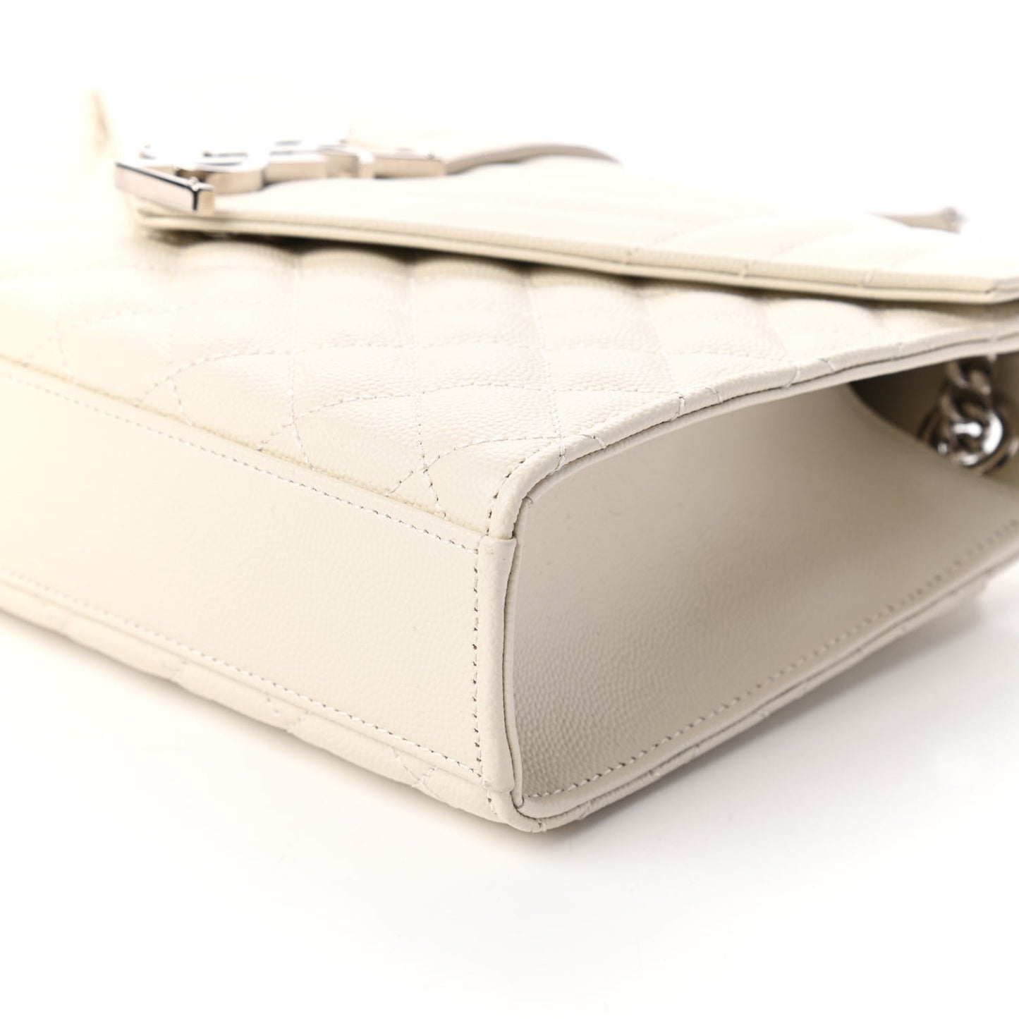 Grain De Poudre Textured Mixed Matelasse Medium Triquilt Monogram Satchel Porcellana