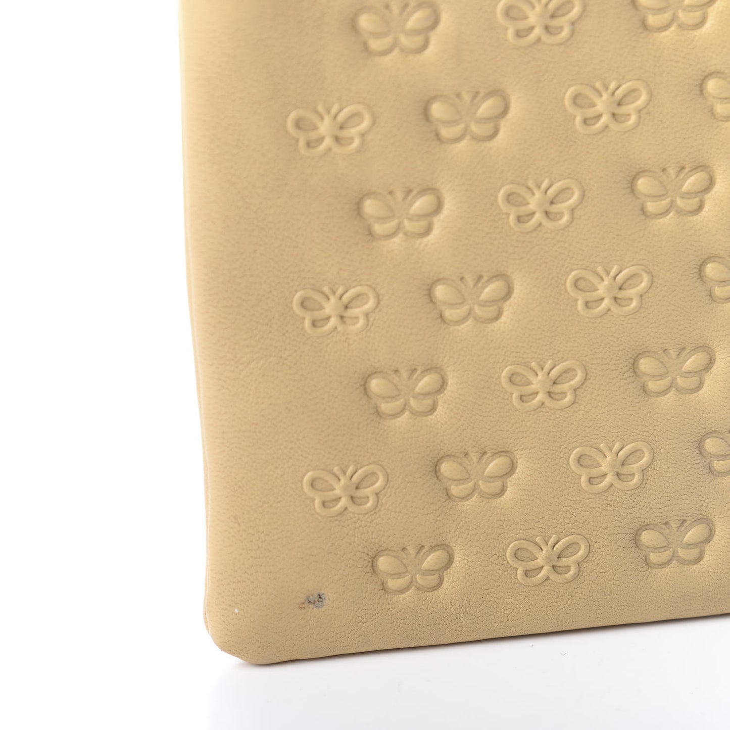 Nappa Embossed Butterfly Pouch Banane