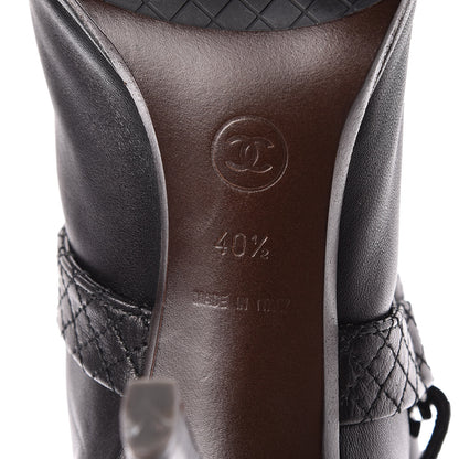 Chanel Calfskin Quilted Cap Toe Boots 40.5 Black 8 of 9