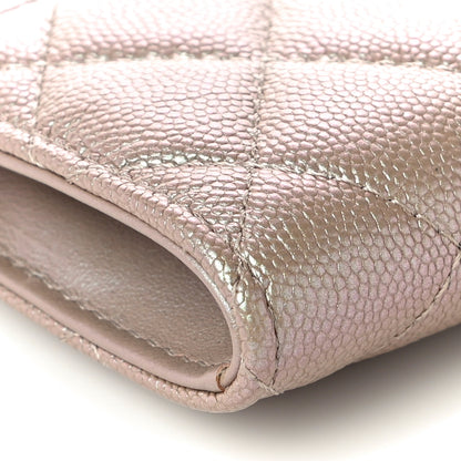 Chanel Iridescent Caviar Quilted Zipped Key Holder Case Beige 9 of 11