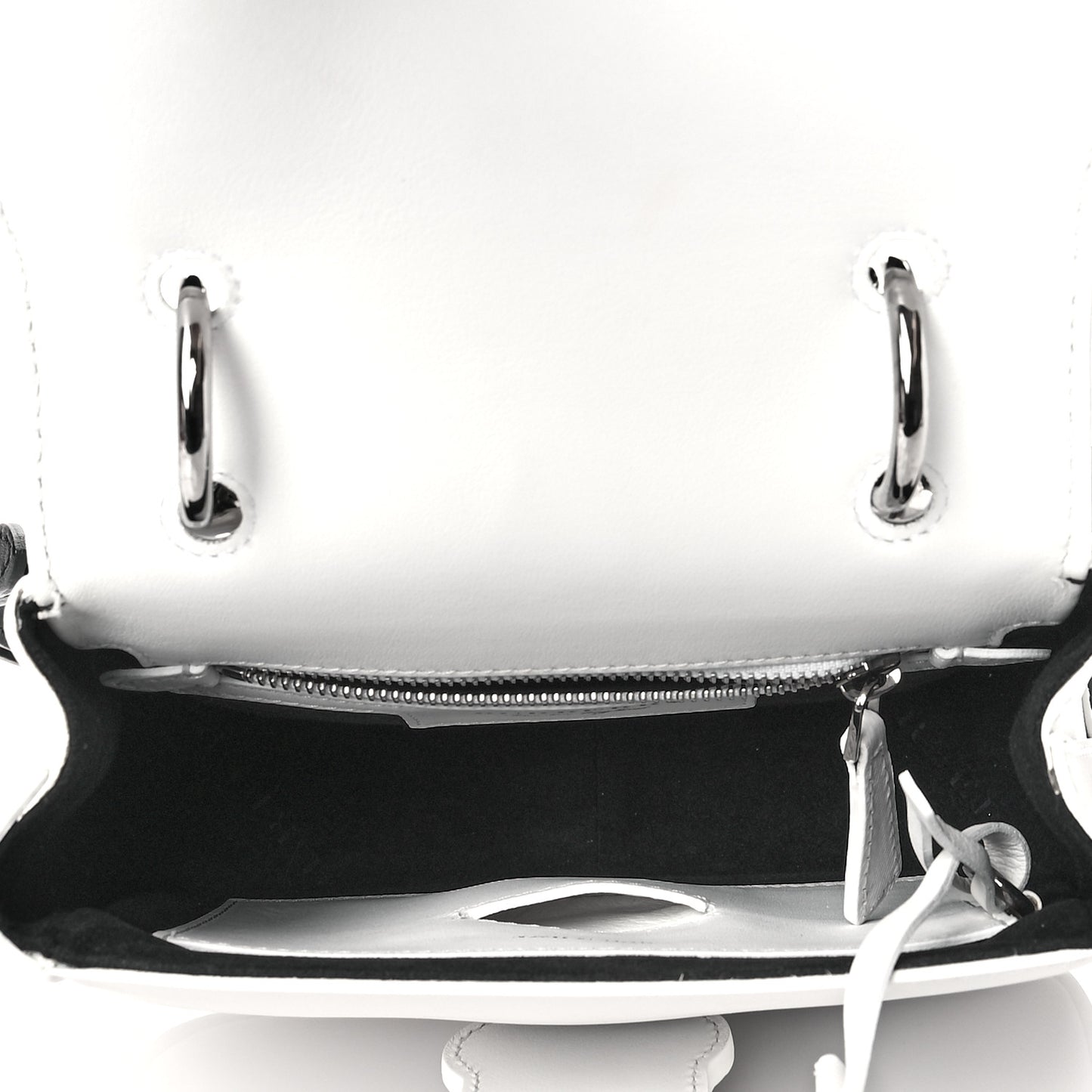 Trench Calfskin Small DK88 Top Handle Bag White Black